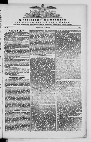 Berlinische Nachrichten von Staats- und gelehrten Sachen vom 12.02.1869