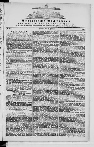 Berlinische Nachrichten von Staats- und gelehrten Sachen vom 21.02.1869