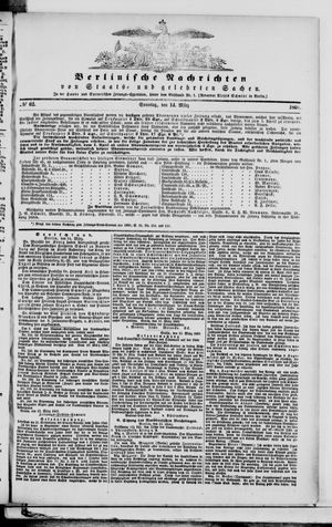 Berlinische Nachrichten von Staats- und gelehrten Sachen vom 14.03.1869