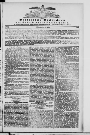 Berlinische Nachrichten von Staats- und gelehrten Sachen on Mar 31, 1869