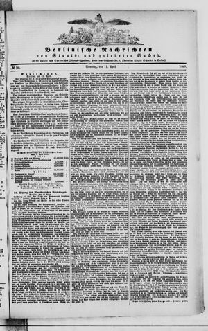 Berlinische Nachrichten von Staats- und gelehrten Sachen on Apr 11, 1869