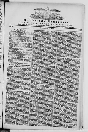 Berlinische Nachrichten von Staats- und gelehrten Sachen vom 15.04.1869