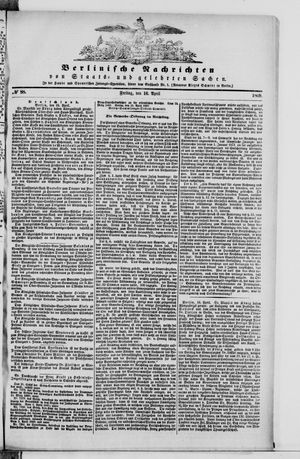 Berlinische Nachrichten von Staats- und gelehrten Sachen on Apr 16, 1869