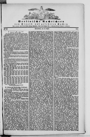 Berlinische Nachrichten von Staats- und gelehrten Sachen on Apr 17, 1869