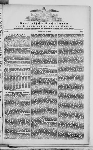 Berlinische Nachrichten von Staats- und gelehrten Sachen vom 23.04.1869