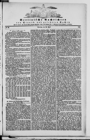 Berlinische Nachrichten von Staats- und gelehrten Sachen vom 25.04.1869