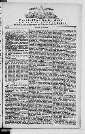 Berlinische Nachrichten von Staats- und gelehrten Sachen vom 28.04.1869