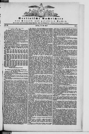 Berlinische Nachrichten von Staats- und gelehrten Sachen on Apr 30, 1869