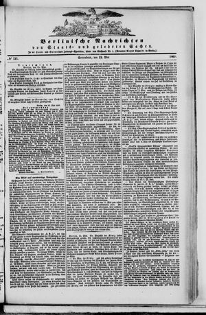 Berlinische Nachrichten von Staats- und gelehrten Sachen on May 15, 1869
