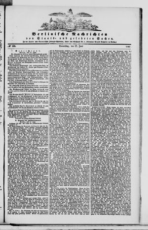 Berlinische Nachrichten von Staats- und gelehrten Sachen vom 17.06.1869