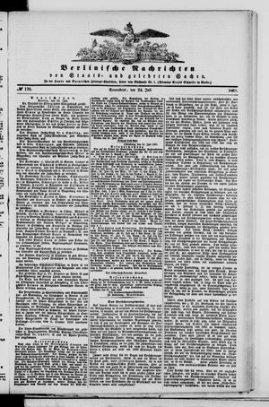 Berlinische Nachrichten von Staats- und gelehrten Sachen vom 24.07.1869