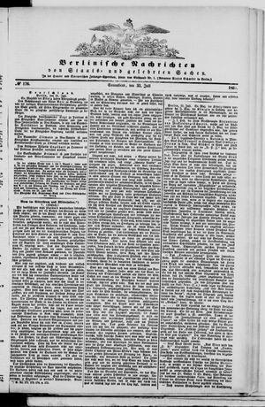 Berlinische Nachrichten von Staats- und gelehrten Sachen vom 31.07.1869
