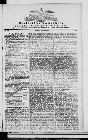 Berlinische Nachrichten von Staats- und gelehrten Sachen vom 18.08.1869