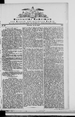Berlinische Nachrichten von Staats- und gelehrten Sachen vom 19.08.1869