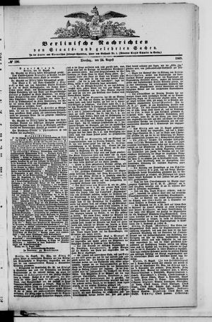 Berlinische Nachrichten von Staats- und gelehrten Sachen vom 24.08.1869
