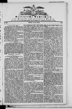 Berlinische Nachrichten von Staats- und gelehrten Sachen on Aug 25, 1869