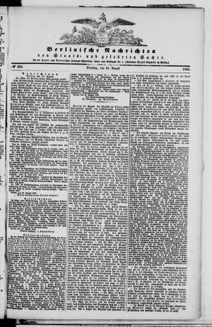 Berlinische Nachrichten von Staats- und gelehrten Sachen on Aug 31, 1869