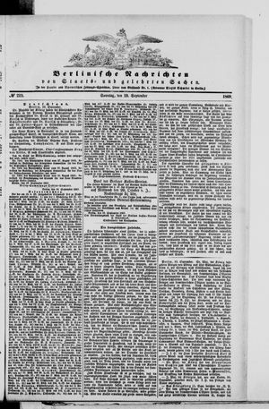 Berlinische Nachrichten von Staats- und gelehrten Sachen vom 19.09.1869