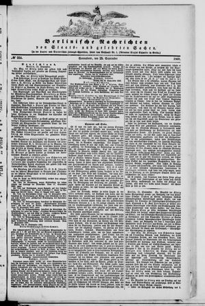 Berlinische Nachrichten von Staats- und gelehrten Sachen vom 25.09.1869