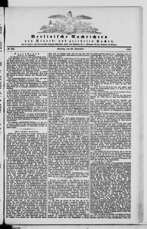 Berlinische Nachrichten von Staats- und gelehrten Sachen vom 26.09.1869
