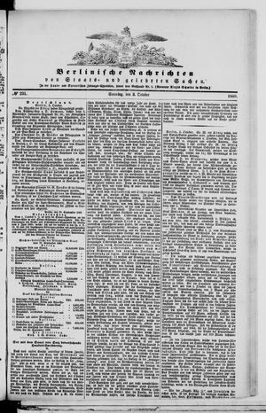 Berlinische Nachrichten von Staats- und gelehrten Sachen vom 03.10.1869