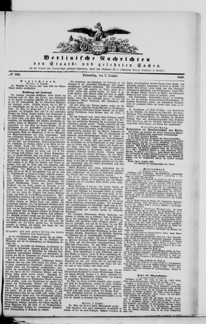 Berlinische Nachrichten von Staats- und gelehrten Sachen on Oct 7, 1869