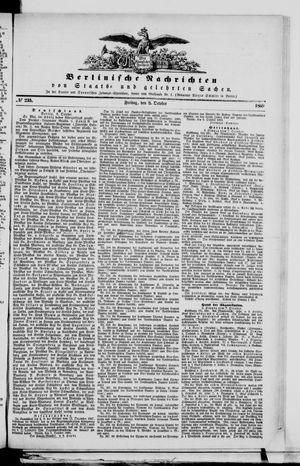 Berlinische Nachrichten von Staats- und gelehrten Sachen on Oct 8, 1869