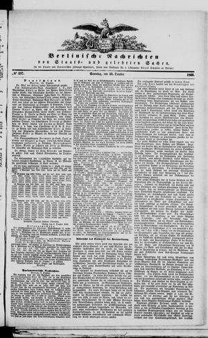 Berlinische Nachrichten von Staats- und gelehrten Sachen vom 10.10.1869