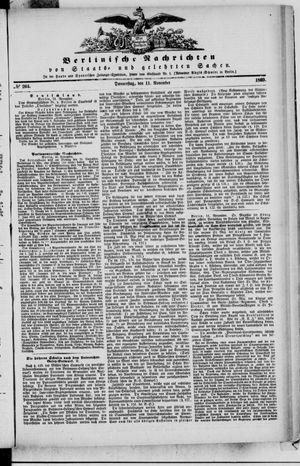 Berlinische Nachrichten von Staats- und gelehrten Sachen vom 11.11.1869