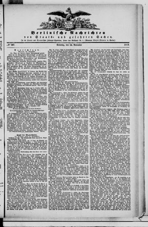 Berlinische Nachrichten von Staats- und gelehrten Sachen on Nov 14, 1869