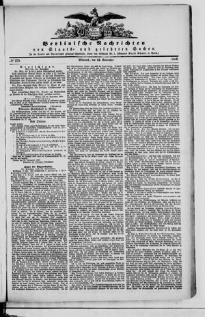 Berlinische Nachrichten von Staats- und gelehrten Sachen on Nov 24, 1869