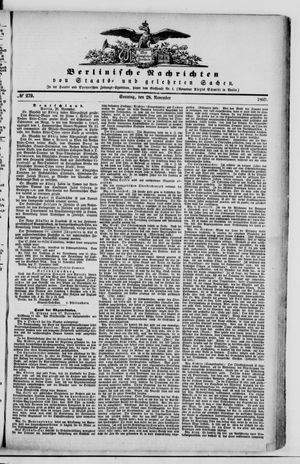Berlinische Nachrichten von Staats- und gelehrten Sachen on Nov 28, 1869
