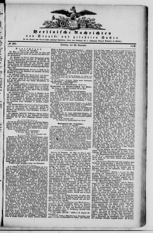 Berlinische Nachrichten von Staats- und gelehrten Sachen on Nov 30, 1869