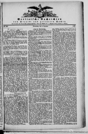 Berlinische Nachrichten von Staats- und gelehrten Sachen on Dec 2, 1869