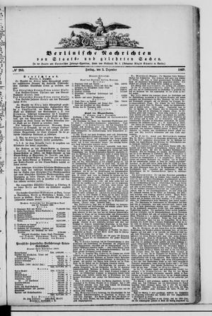 Berlinische Nachrichten von Staats- und gelehrten Sachen vom 03.12.1869