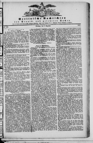 Berlinische Nachrichten von Staats- und gelehrten Sachen vom 07.12.1869