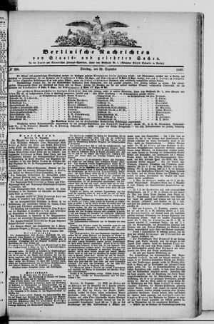 Berlinische Nachrichten von Staats- und gelehrten Sachen vom 21.12.1869