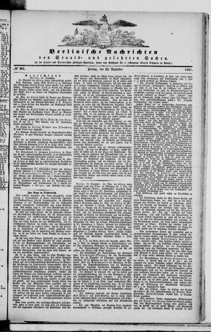 Berlinische Nachrichten von Staats- und gelehrten Sachen vom 24.12.1869