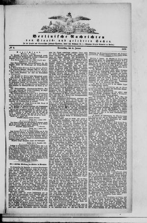 Berlinische Nachrichten von Staats- und gelehrten Sachen vom 06.01.1870