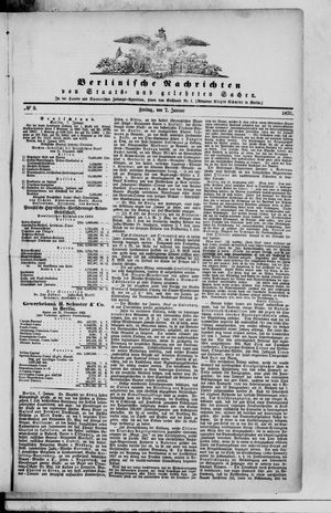 Berlinische Nachrichten von Staats- und gelehrten Sachen on Jan 7, 1870