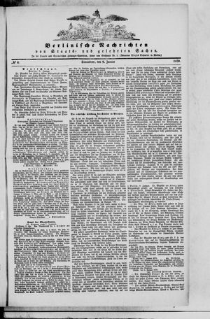 Berlinische Nachrichten von Staats- und gelehrten Sachen vom 08.01.1870