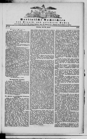 Berlinische Nachrichten von Staats- und gelehrten Sachen vom 16.01.1870