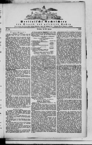 Berlinische Nachrichten von Staats- und gelehrten Sachen on Jan 25, 1870