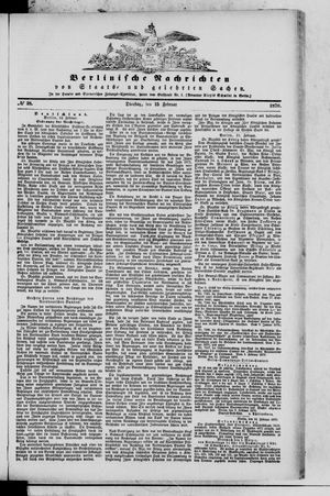 Berlinische Nachrichten von Staats- und gelehrten Sachen vom 15.02.1870
