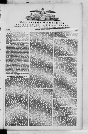 Berlinische Nachrichten von Staats- und gelehrten Sachen vom 27.02.1870