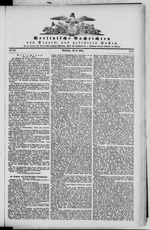 Berlinische Nachrichten von Staats- und gelehrten Sachen vom 09.03.1870