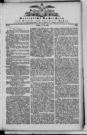 Berlinische Nachrichten von Staats- und gelehrten Sachen vom 15.03.1870