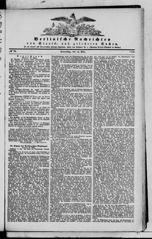 Berlinische Nachrichten von Staats- und gelehrten Sachen vom 24.03.1870