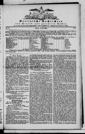 Berlinische Nachrichten von Staats- und gelehrten Sachen vom 25.03.1870