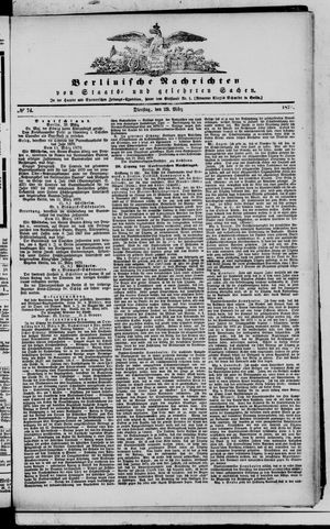 Berlinische Nachrichten von Staats- und gelehrten Sachen vom 29.03.1870